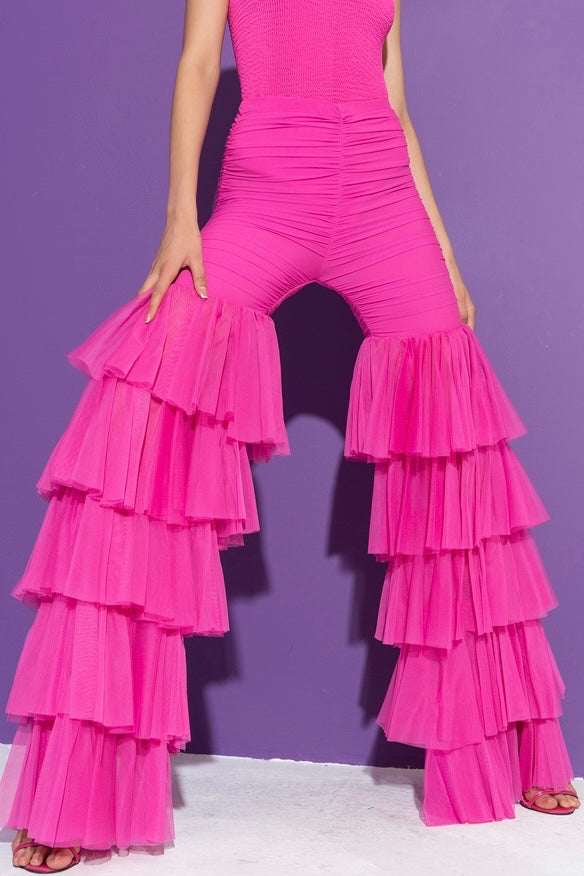 Everybody Here Wants You Neon Pink Tulle Pants – HARMONIA NY