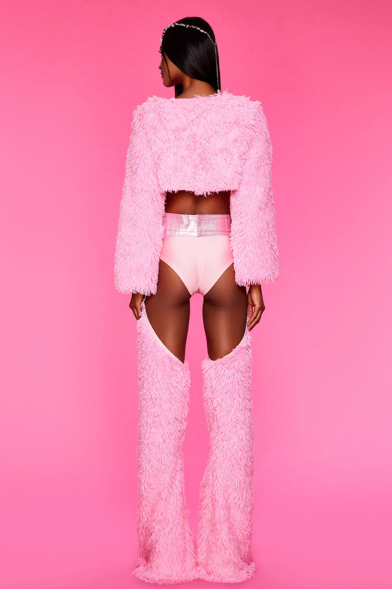 Chella Girl Chaps Four Pieces Pink Furry Set