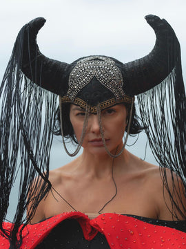 Taurus Horns Zodiac Black Headpiece