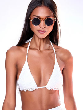Cloud Nine HARMONIA X KIKIRIKI White Lace Bikini Top