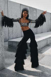 Gemini neon tulle pants, zodiac festival costume, HARMONIA NY