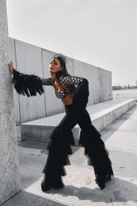 Gemini neon tulle pants, zodiac festival costume, HARMONIA NY
