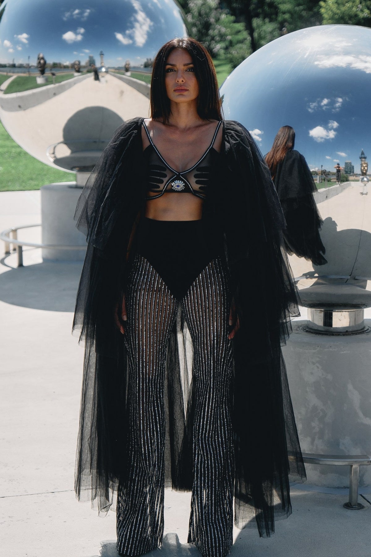 Taurus black tulle cape, zodiac Halloween costume, HARMONIA NY