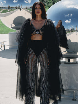 Taurus II Black Tulle Cape