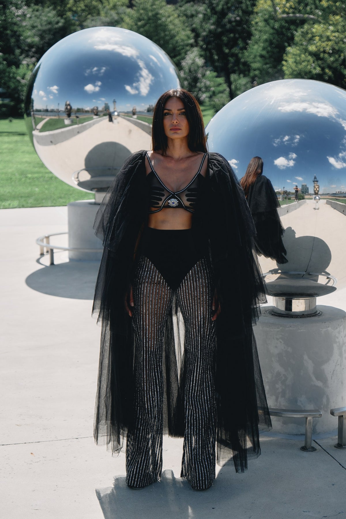Taurus black and silver top and pants set, zodiac Halloween costume, HARMONIA NY