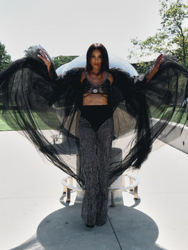 Taurus II Black Tulle Cape