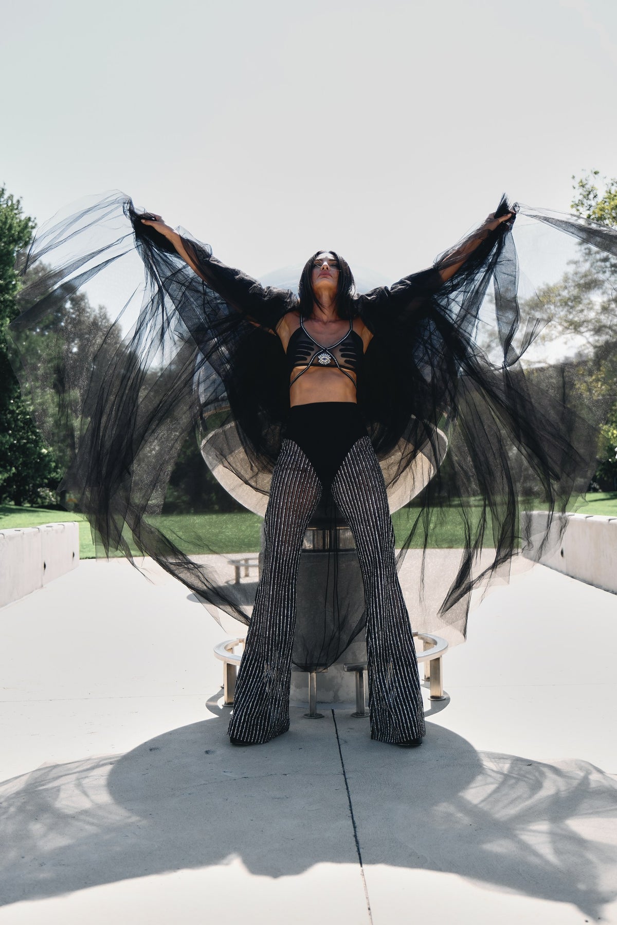 Taurus black tulle cape, zodiac Halloween costume, HARMONIA NY