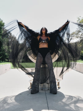 Taurus II Black Tulle Cape