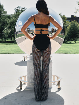 Taurus II Black and Silver Top and Pants Set