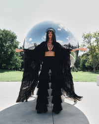 Scorpio black lace kimono, zodiac Halloween costume, HARMONIA NY