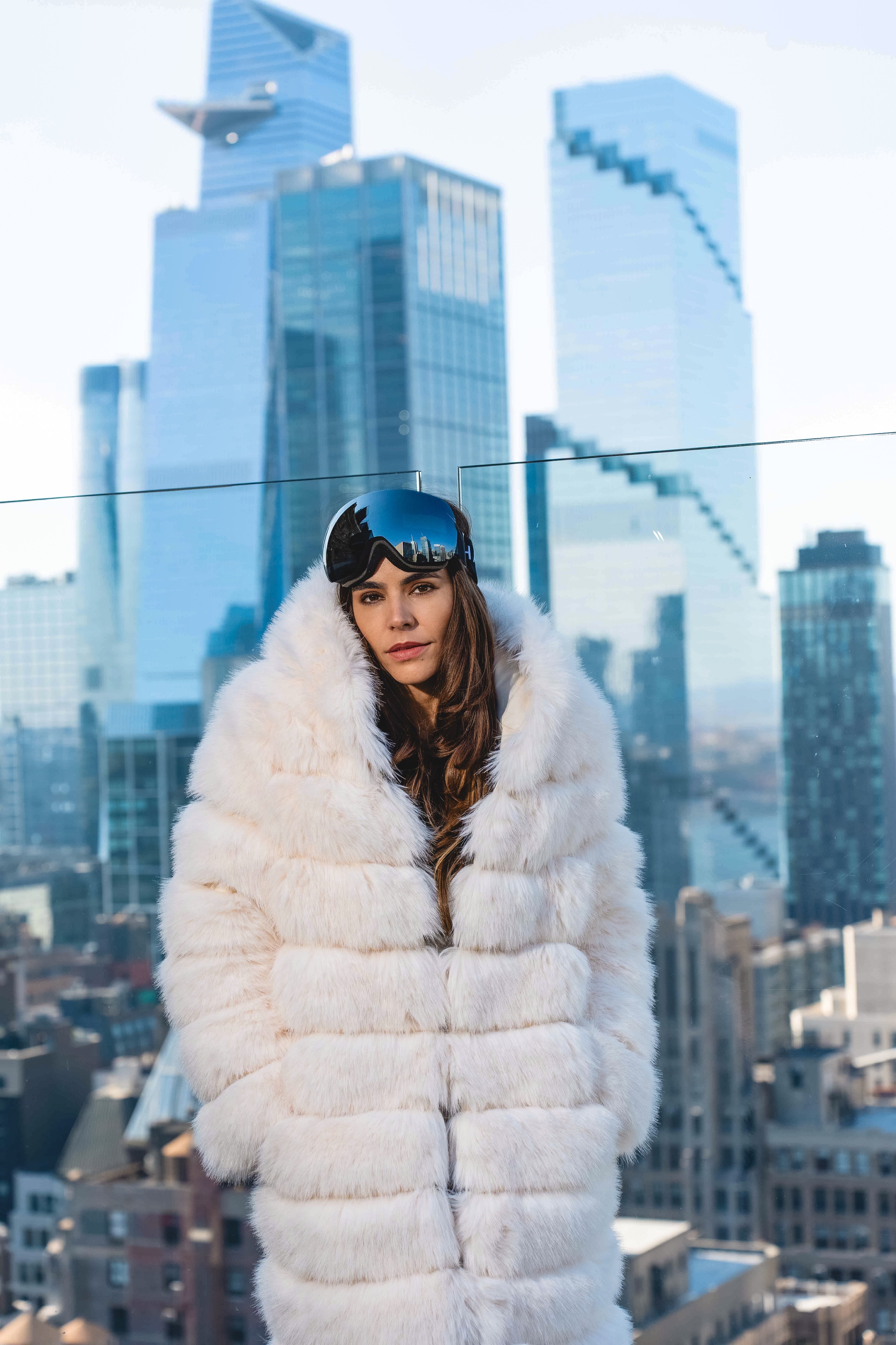 Crème de la Crème Extra Long Hooded Faux Fur Coat by Dani Watanabe