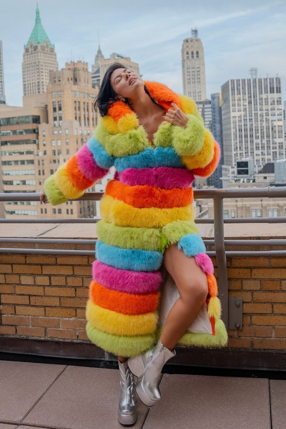 Over The Rainbow Faux Fur Coat – HARMONIA NY