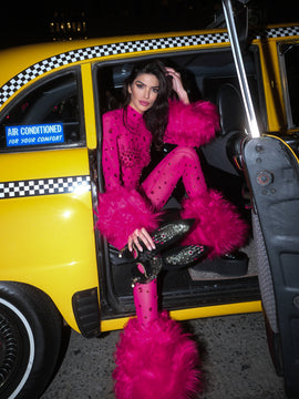 Pink on Pink Faux Fur Catsuit