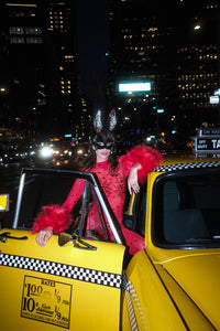 Scarlett Vixen Red Faux Fur Catsuit