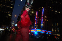 Scarlett Vixen Red Faux Fur Catsuit