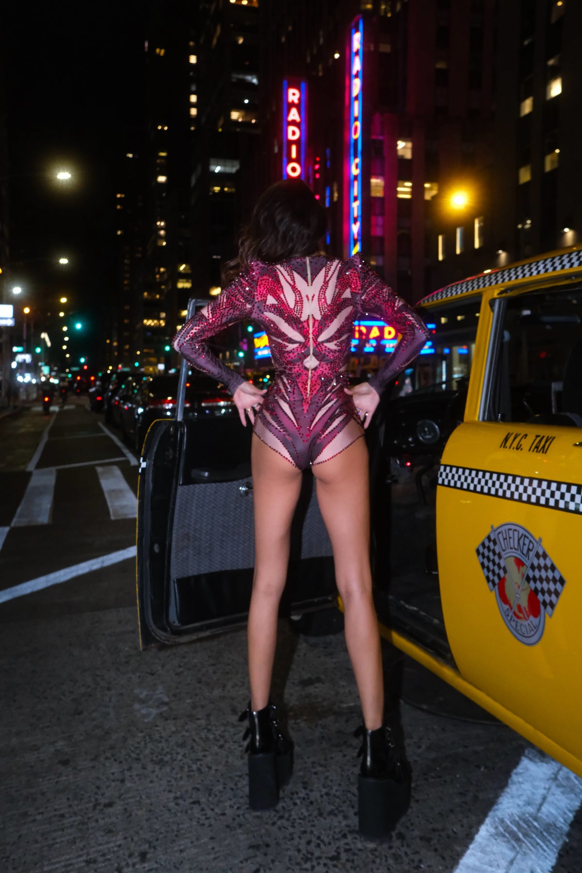 Vampira Red Spandex Bodysuit