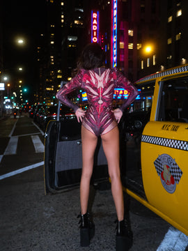 Vampira Red Spandex Bodysuit