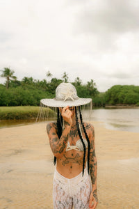 Sea Star Fringed Silver Hat