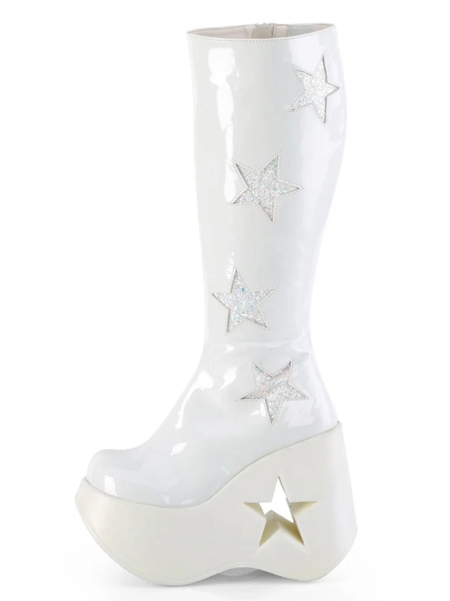 Digital Love White Stars Boots