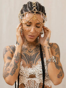Spirit Wolf Face Chain & Headpiece