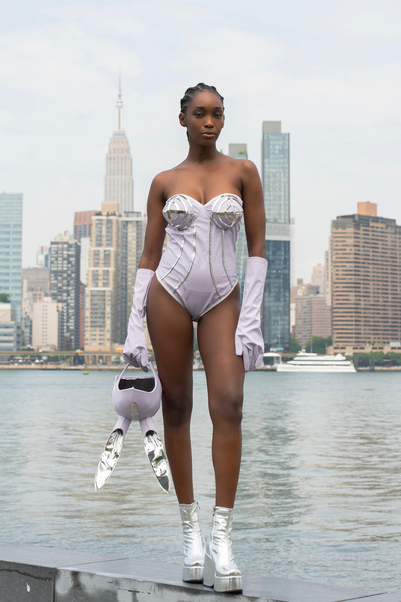 Lolla 60's Space Age Muse Bodysuit and Bunny Helmet Set