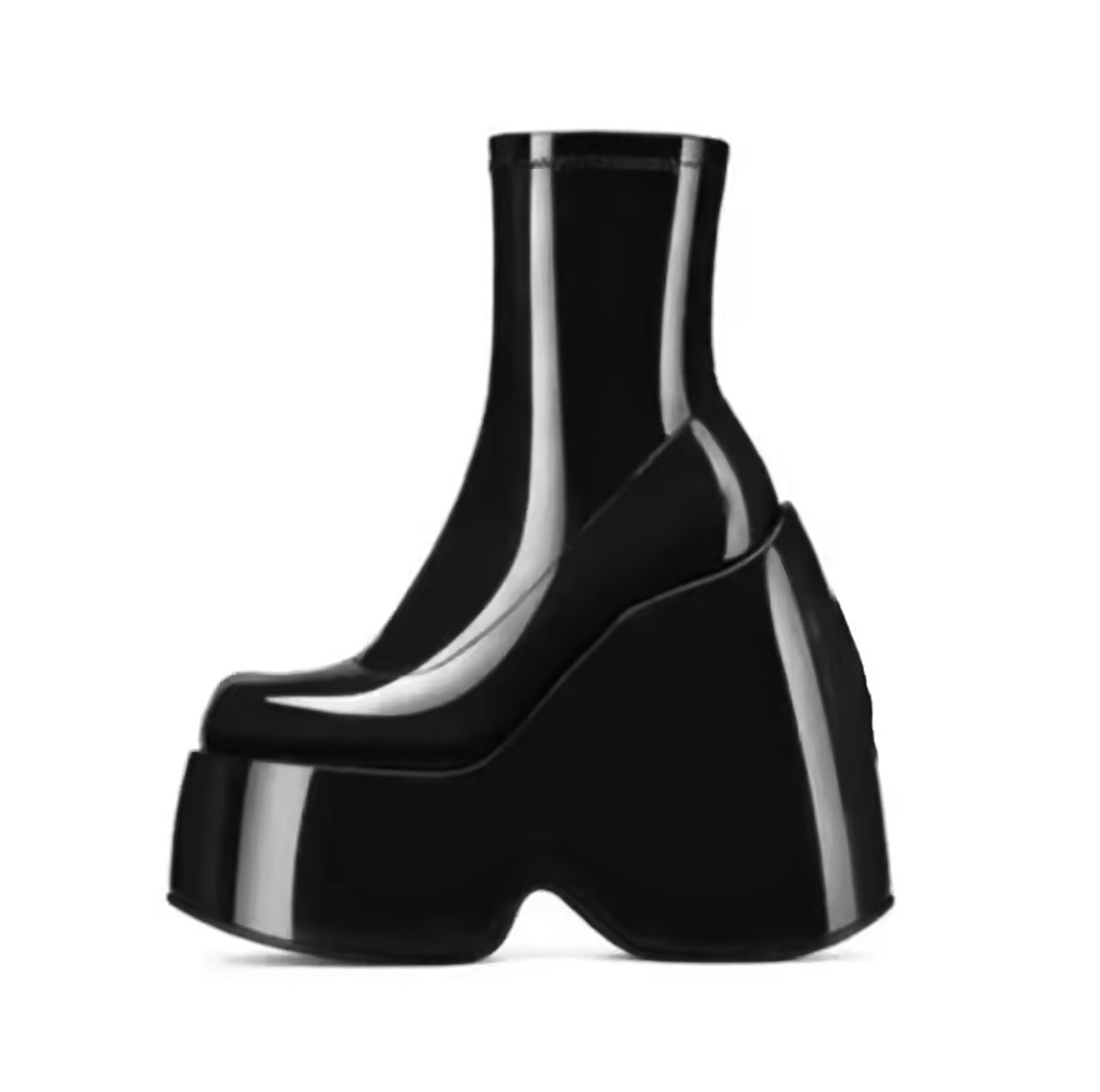 HARMONIA Space Futurism Black Platform Ankle Boots