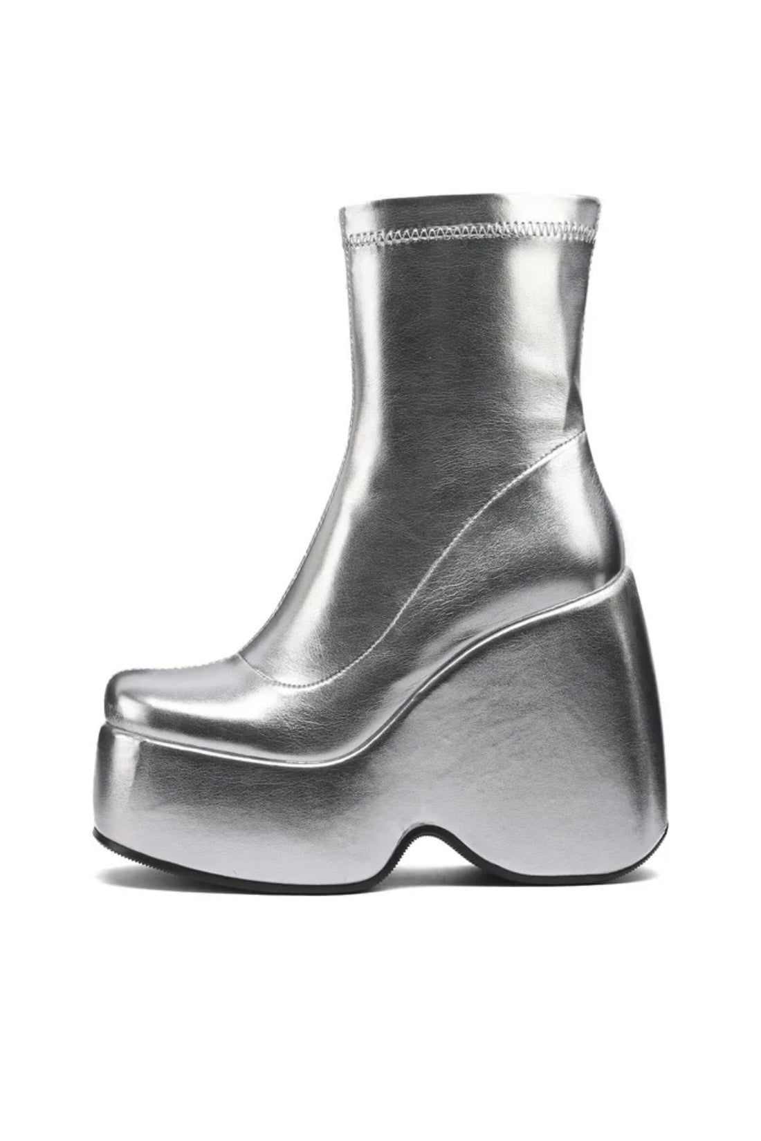 HARMONIA Space Futurism Silver Platform Ankle Boots HARMONIA NY