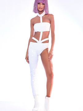 Kinesthetic White Catsuit by Dani Watanabe