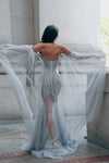 Ice Queen Gray Flowy Tulle Dress