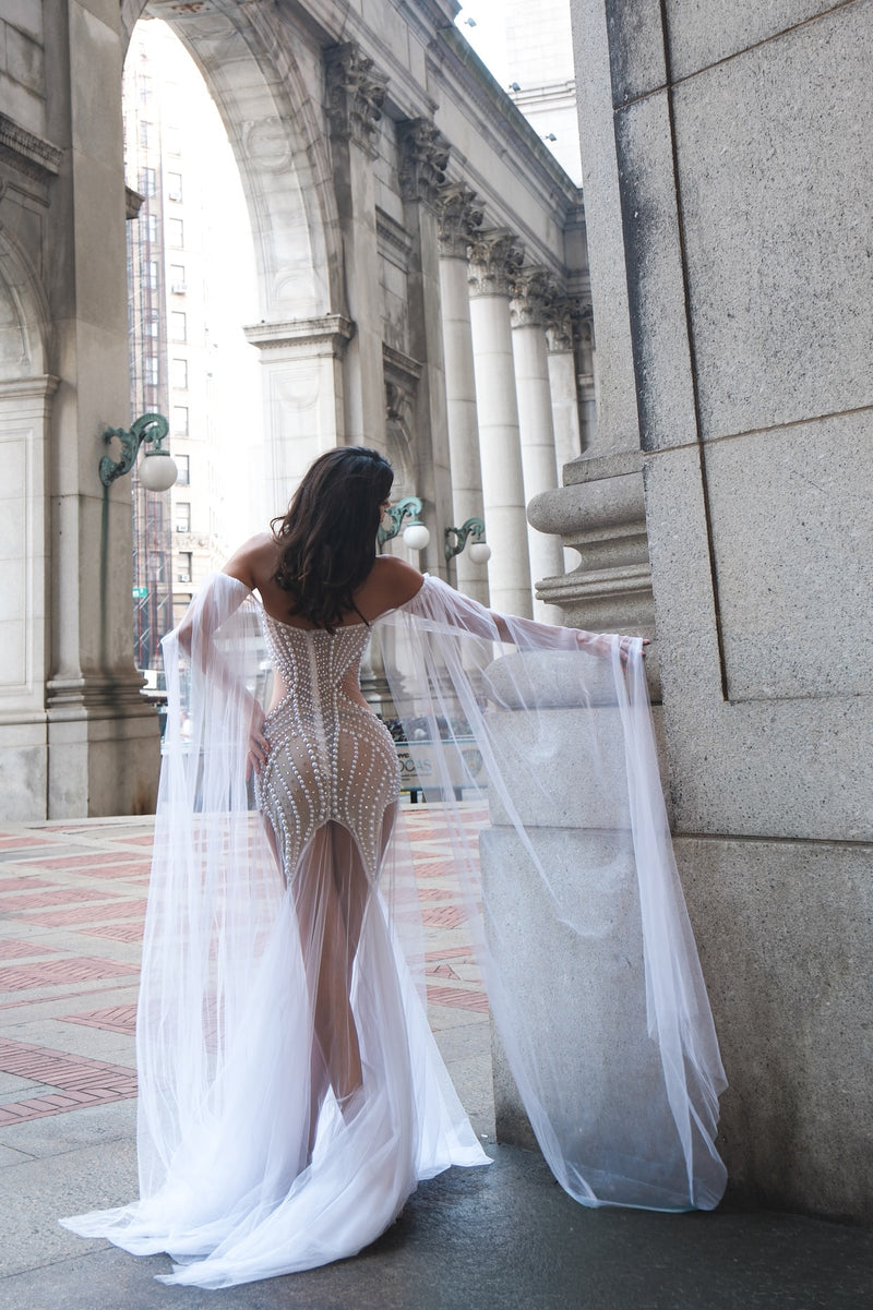 Ether Bride Flowy Tulle White Dress