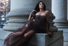 Earthlings Brown Flowy Tulle Dress
