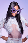 Bat Crazy Purple Glitter Purple Lens  Sunglasses