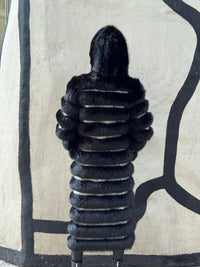 Crème de la Crème Noir Extra Long Hooded Faux Fur Coat by Dani Watanabe