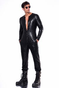 Lemuria 008 Men's Black Sequined Catsuit by Dani Watanabe