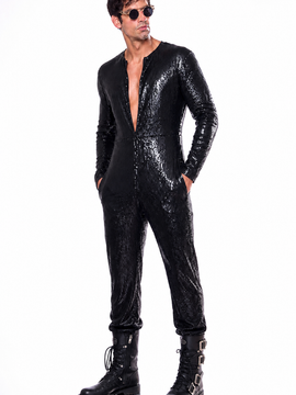 Lemuria 008 Men's Black Sequined Catsuit by Dani Watanabe