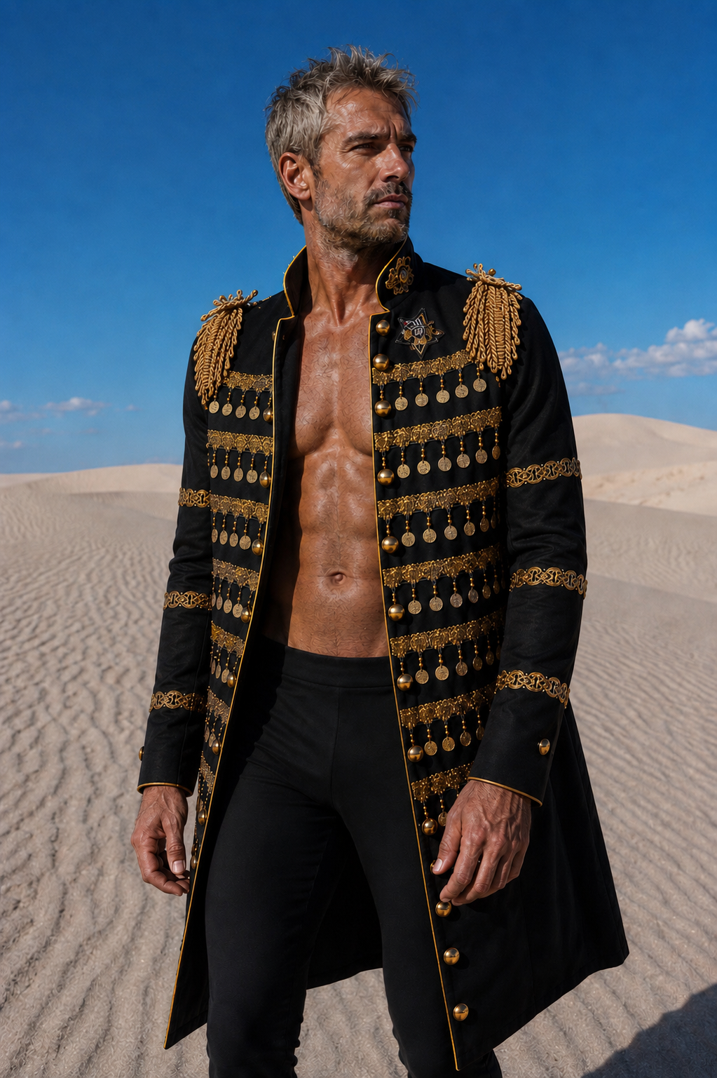 A Step Further Black Military Long Jacket