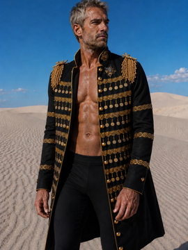 A Step Further Black Military Long Jacket