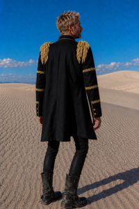 A Step Further Black Military Long Jacket