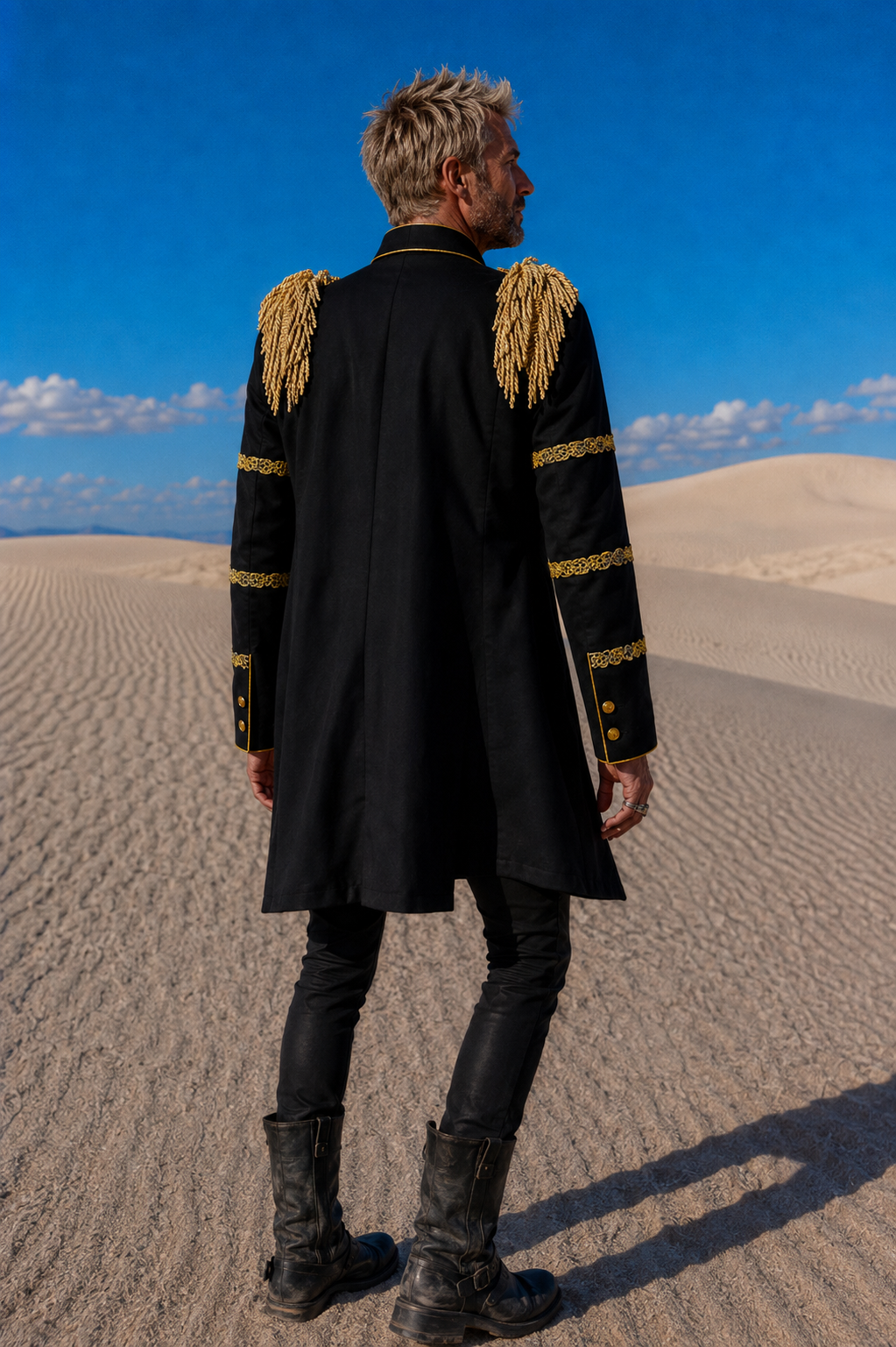 A Step Further Black Military Long Jacket
