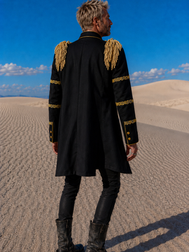 A Step Further Black Military Long Jacket