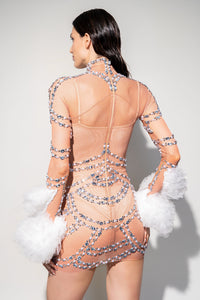 Ice Babe Mesh and Rhinestone Dress