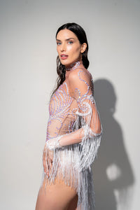 The Show Must Go On Fringed Mesh Sequinned Dress