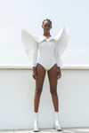 Mindscape Rhinestones White Bodysuit