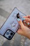 HARMONIA NY Stars Silver Crossbody Phone Case and Wallet - Compatible with iPhone 15