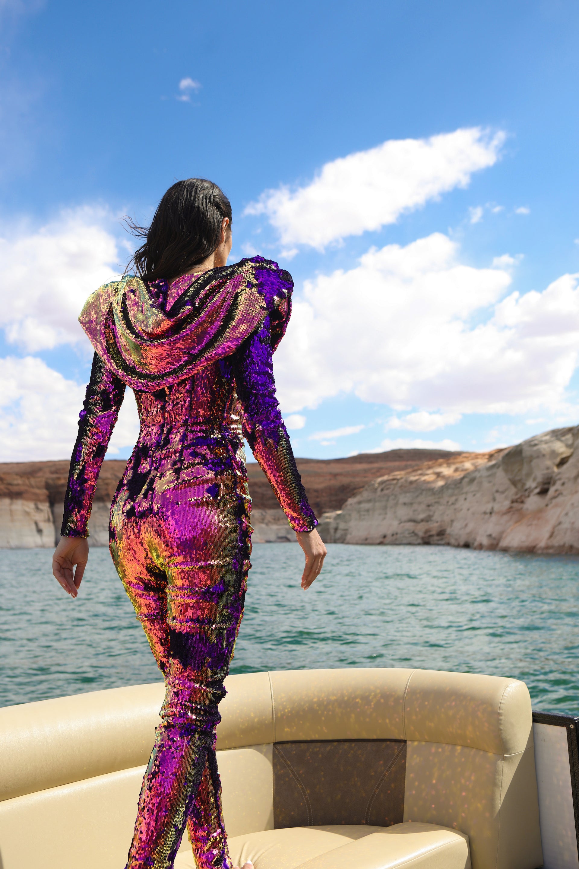 Lemuria 004  Bodysuit Ombre Purple Dress with Cape by Dani Watanabe main image 0