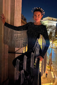 Symphonize The Feeling Fringed Catsuit by Dani Watanabe