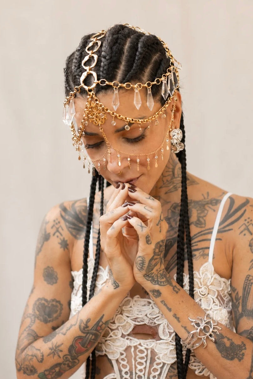 Spirit Wolf Face Chain & Headpiece