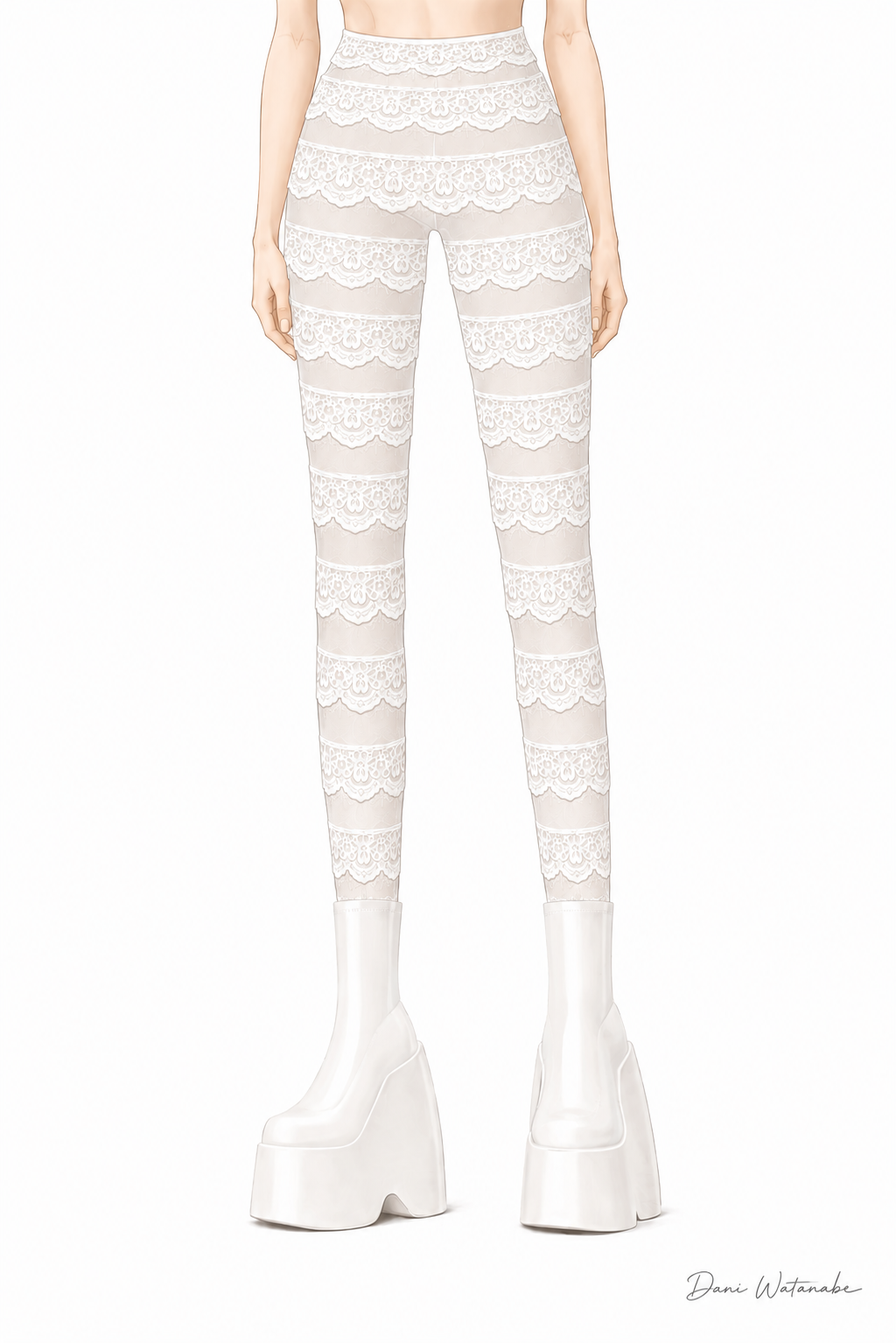 Seraph HARMONIA X KIKIRIKI White Lace Leggings