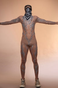 Aegir Rhinestones Men Catsuit