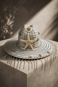 Sea Star Fringed Silver Hat